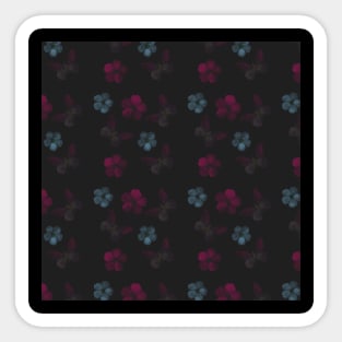 Butterflies and flowers on a dark background Sticker